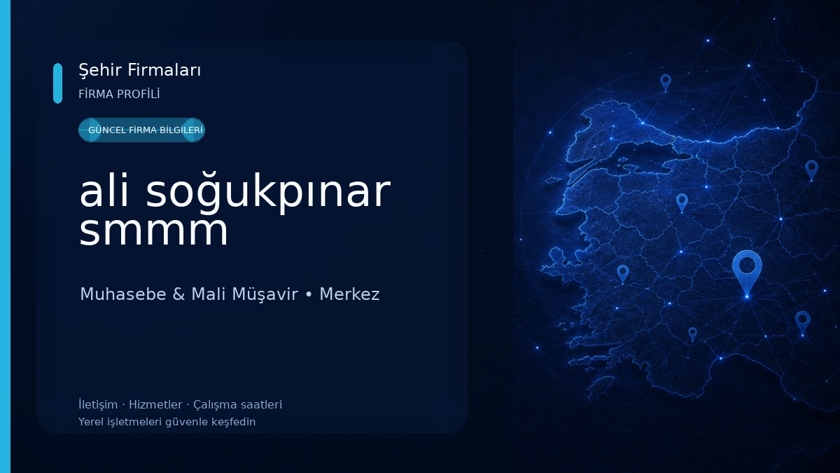 ali soğukpınar smmm Muhasebe & Mali Müşavir