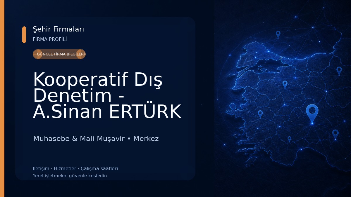 Kooperatif Dış Denetim - A.Sinan ERTÜRK Muhasebe & Mali Müşavir