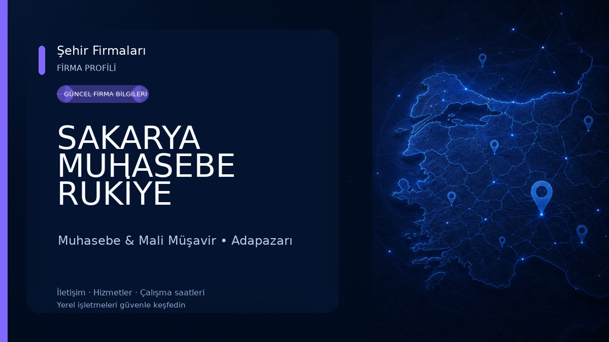 SAKARYA MUHASEBE RUKİYE ERSOYLU Muhasebe & Mali Müşavir