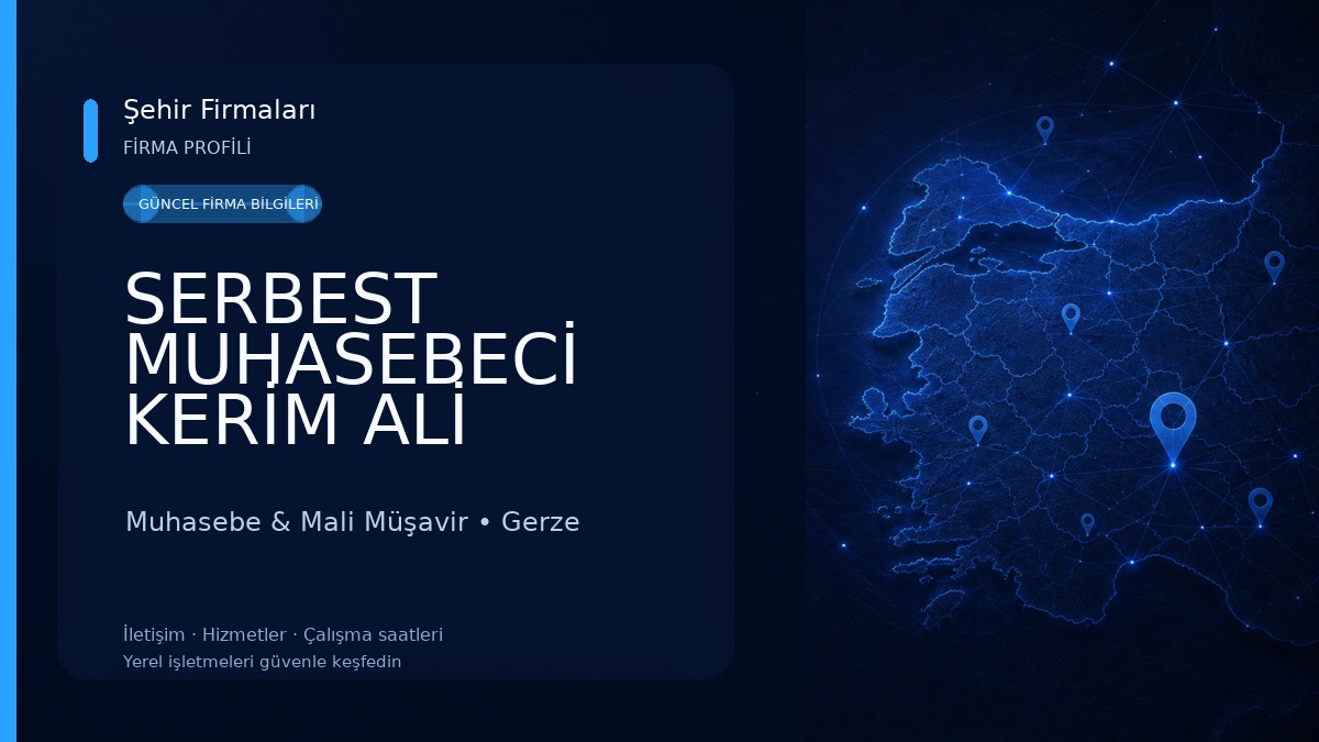 SERBEST MUHASEBECİ KERİM ALİ ÖZCAN Muhasebe & Mali Müşavir