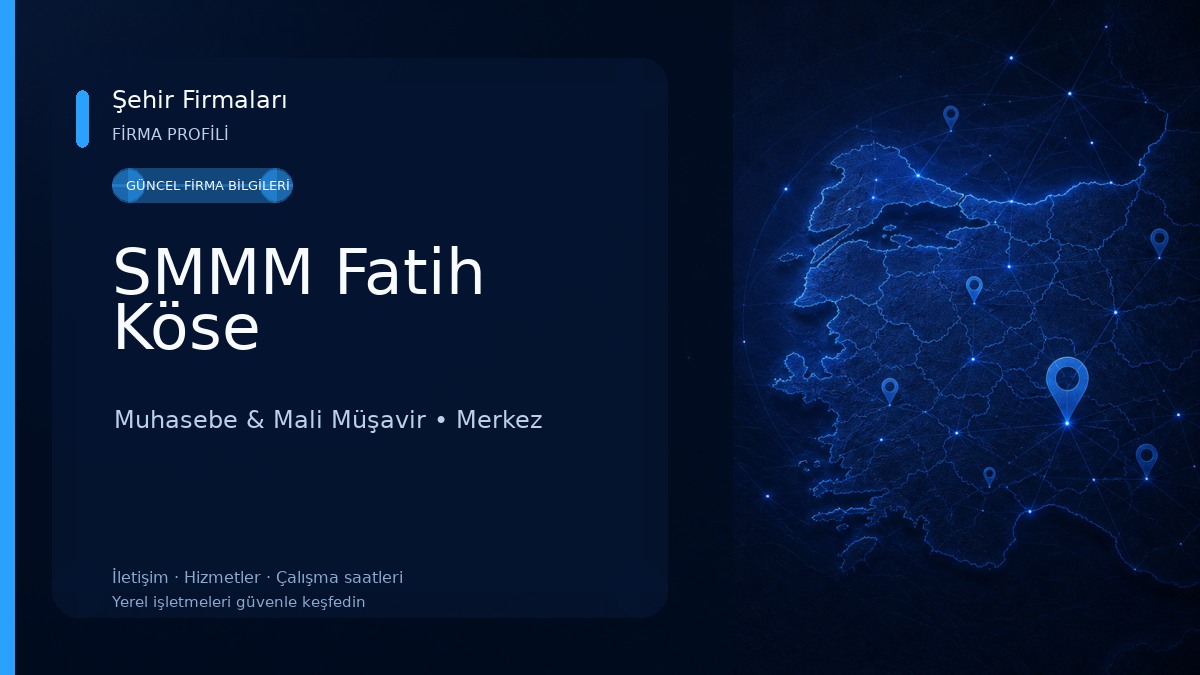 SMMM Fatih Köse Muhasebe & Mali Müşavir