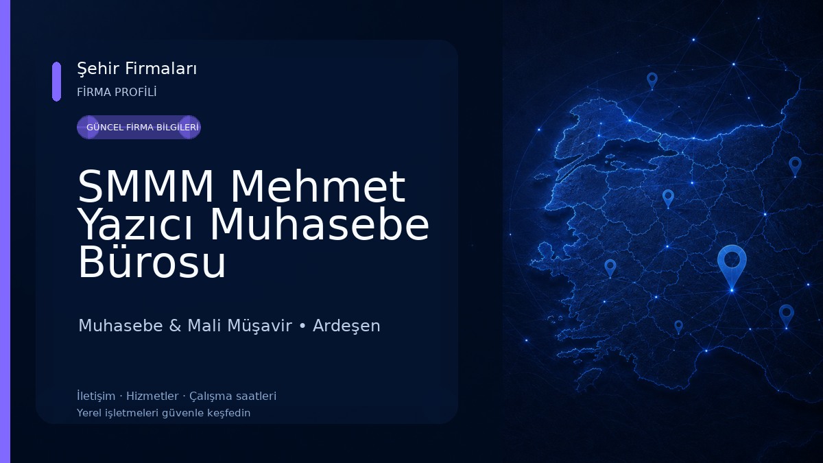 SMMM Mehmet Yazıcı Muhasebe Bürosu Muhasebe & Mali Müşavir