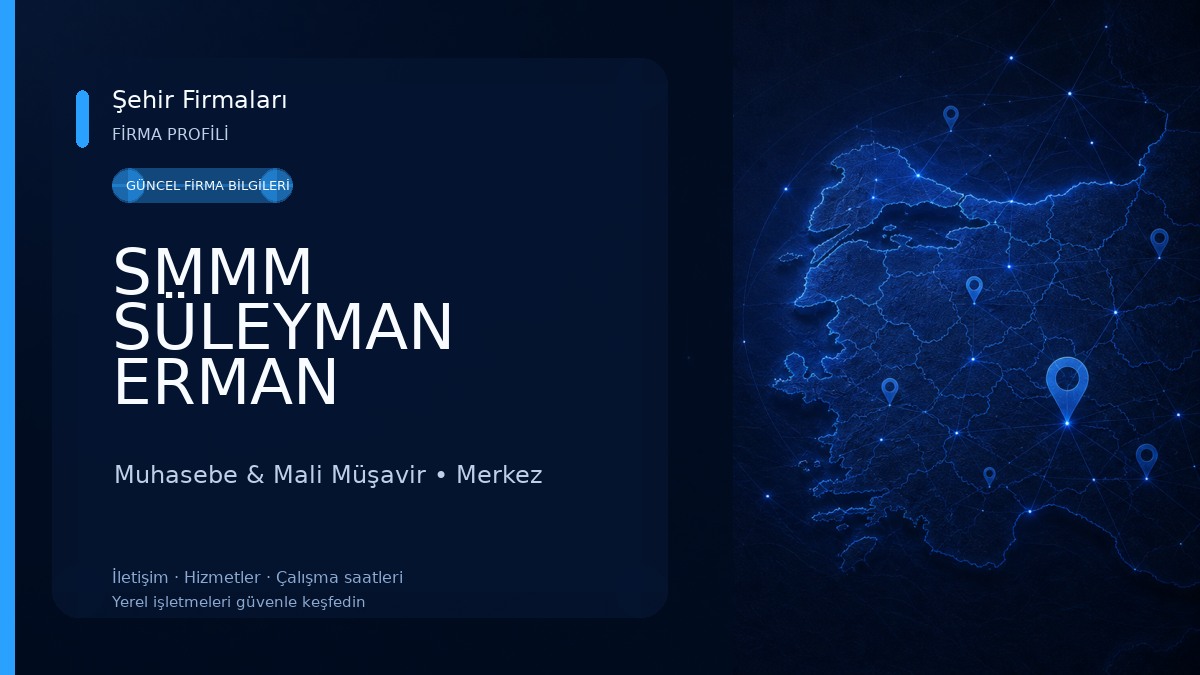 SMMM SÜLEYMAN ERMAN Muhasebe & Mali Müşavir